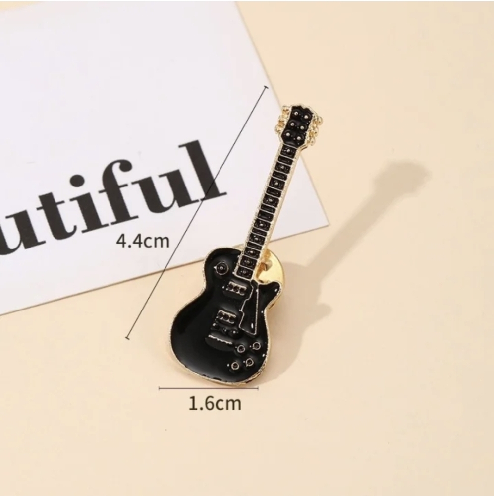 Black Guitar Pin